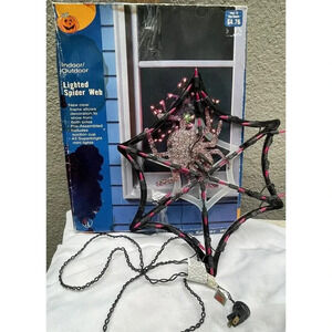 Vintage Walmart UL Lighted Spider Web Halloween Decor Indoor/Outdoor 90’s RARE